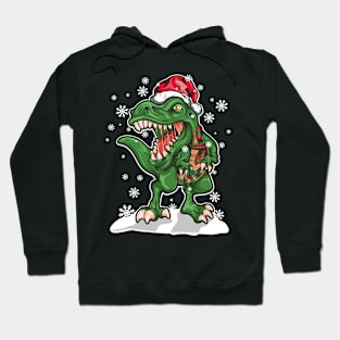 Dinosaur Christmas T Rex Lover Santa Claus Hoodie